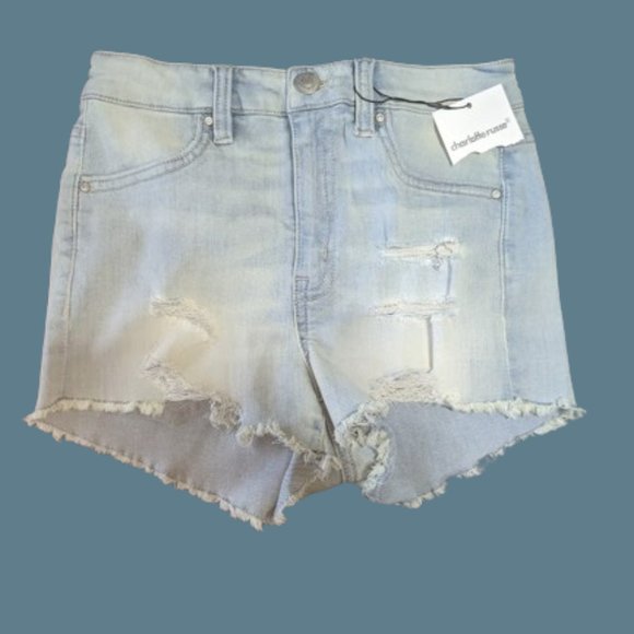 Destroyed Light Wsh Blue Denim Shorts Jean Shorts Size 3 NEW NWT - Picture 1 of 2